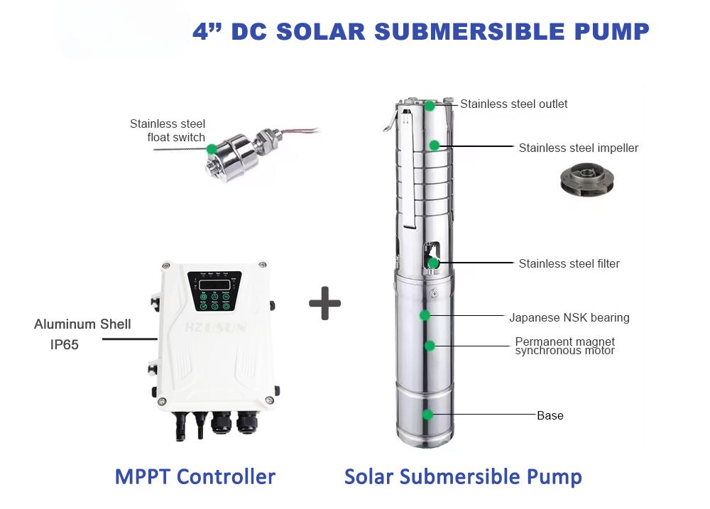 4 inch submersible solar pumps